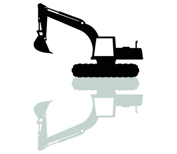 Excavator Icon Illustration White Background — Stock Vector