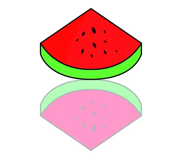 Watermelon Icon Illustration White Background — Stock Vector