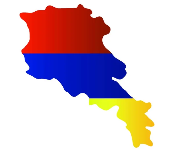 Arménie Carte Avec Drapeau Illustration Vectorielle — Image vectorielle