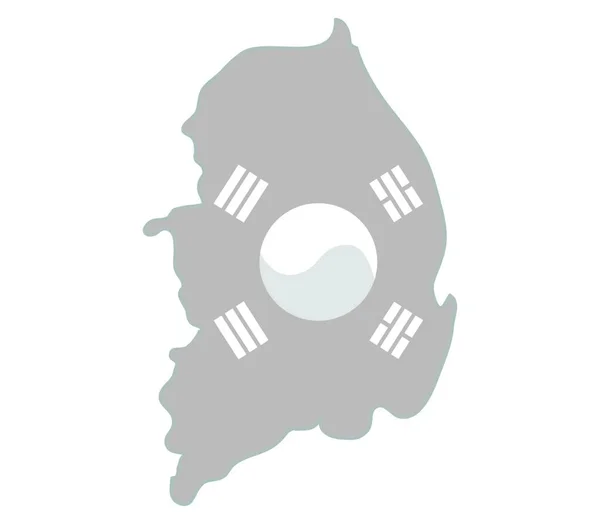 Mapa Jižní Koreje Vlajkou Vektorová Ilustrace — Stockový vektor