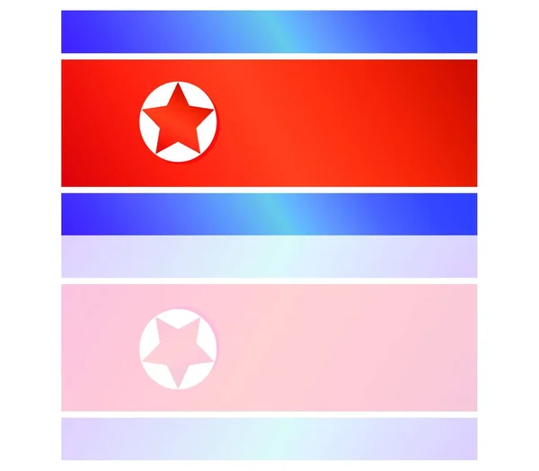 Bandera Corea Del Norte Ilustración Vectorial — Vector de stock