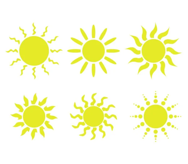 Значок Сонця Ілюстрація Білому Тлі — стоковий вектор