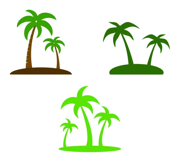 Palm Icoon Illustratie Witte Achtergrond — Stockvector