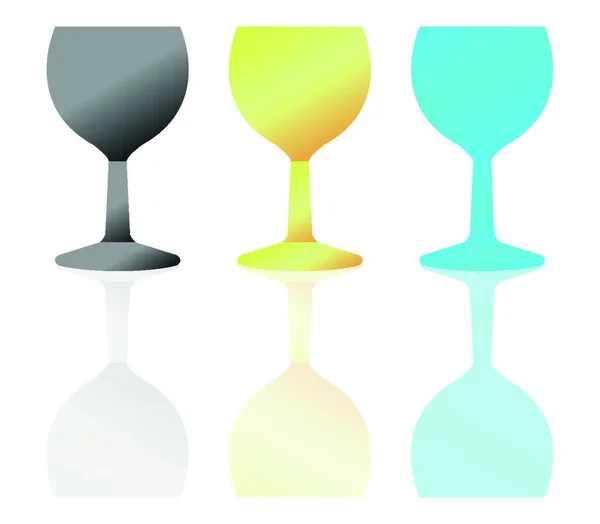 白を基調としたワインのアイコンのガラス — ストックベクタ