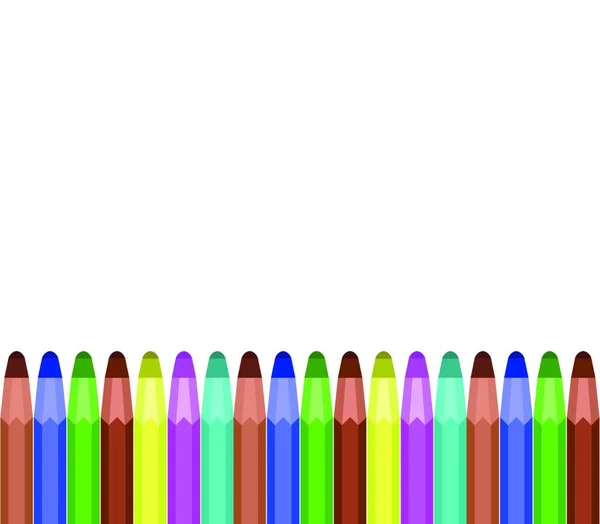 Kolorowy Ikona Ołówek Ilustracja Białym Tle — Wektor stockowy