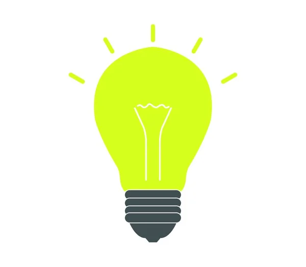 Light Bulb Icon Illustration White Background — Stock Vector