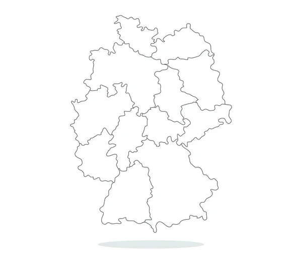 Carte Allemagne Avec Régions — Image vectorielle