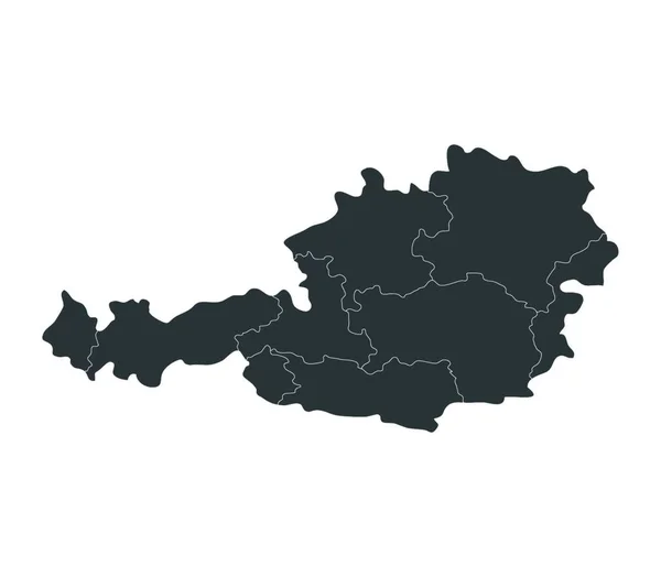 Карта Австрии Регионами — стоковый вектор