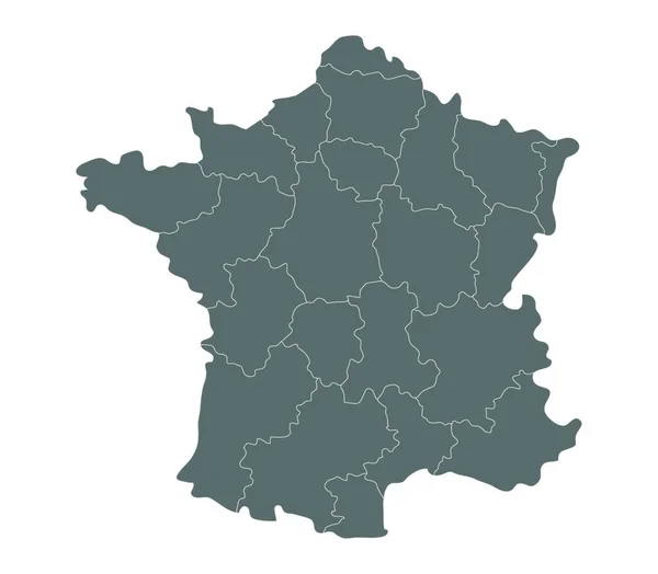 France Carte Avec Régions — Image vectorielle