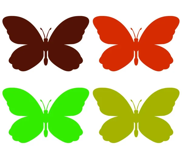 蝶のアイコンやベクトルイラスト — ストックベクタ