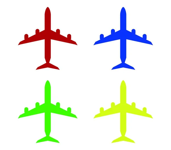 Icona Aeroplano Illustrazione Sfondo Bianco — Vettoriale Stock