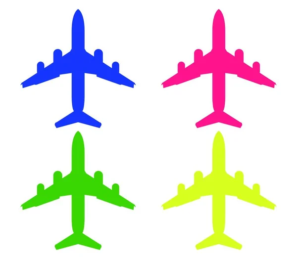 Εικονίδιο Αεροπλάνου Απεικόνιση Λευκό Φόντο — Διανυσματικό Αρχείο