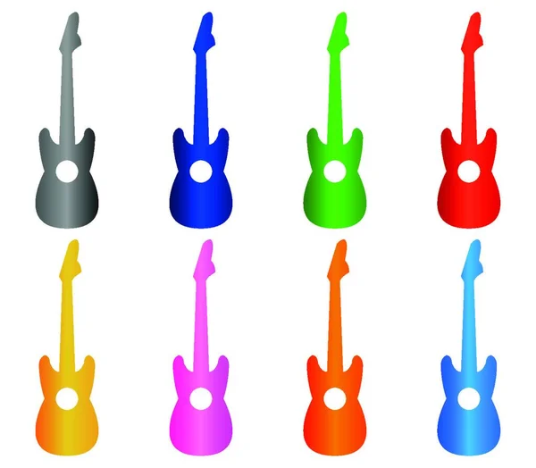 Guitar Icon Illustration White Background — Stock Vector