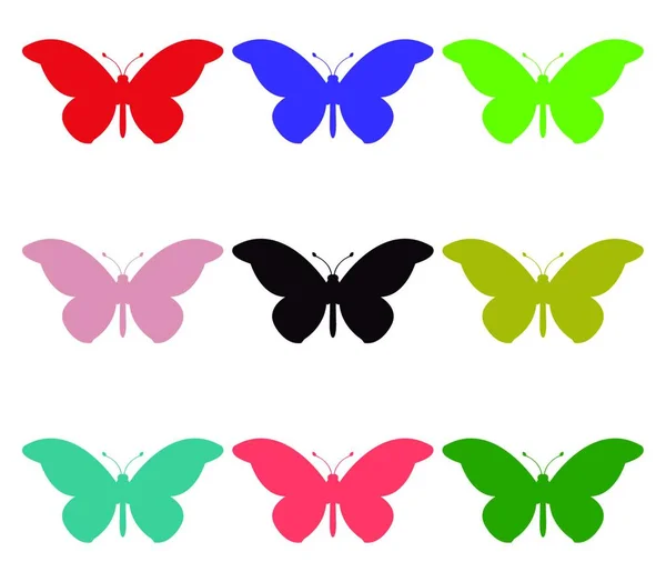 蝶のアイコンやベクトルイラスト — ストックベクタ