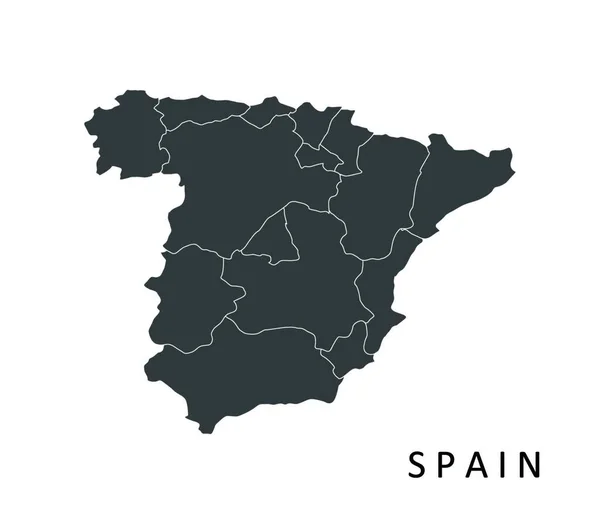 スペイン地図と地域 — ストックベクタ