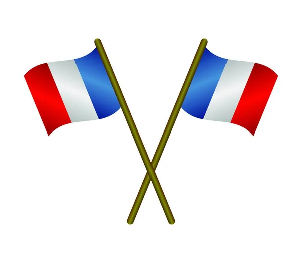 Flagga För Frankrike Patriotism Och Land — Stock vektor