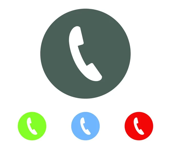 Telefoon Handset Pictogram Illustratie Witte Achtergrond — Stockvector