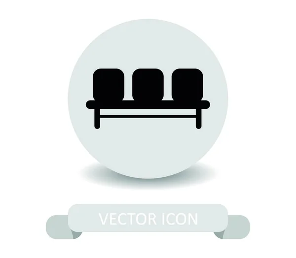 Airport Seat Icon Illustration White Background — Stock Vector