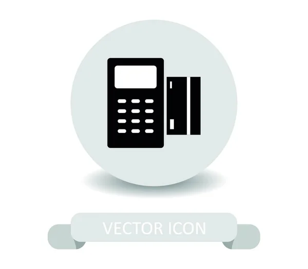 Credit Card Machine Icon Illustration White Background — Stock Vector