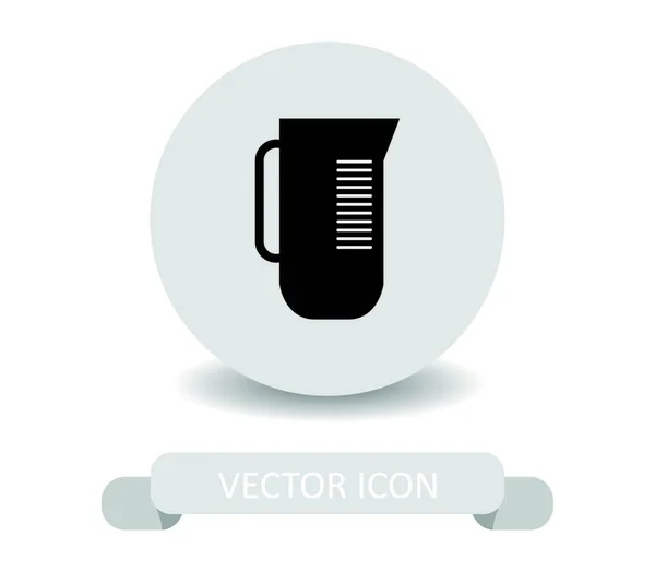 Měřicí Pohár Ikona Ilustrace Bílém Pozadí — Stockový vektor