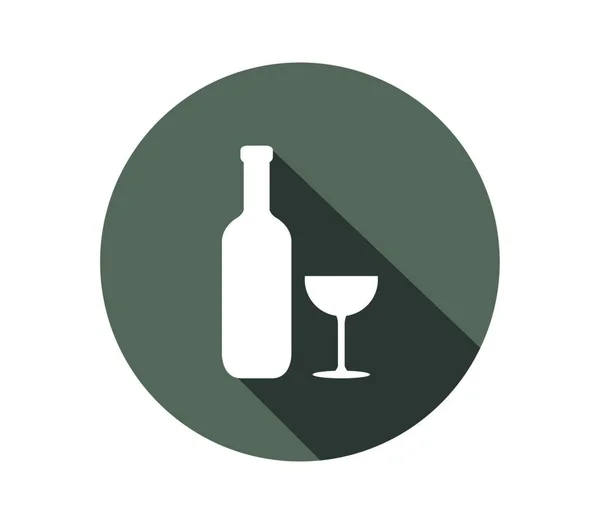 Wine Bottle Icon Illustration White Background — Stock Vector