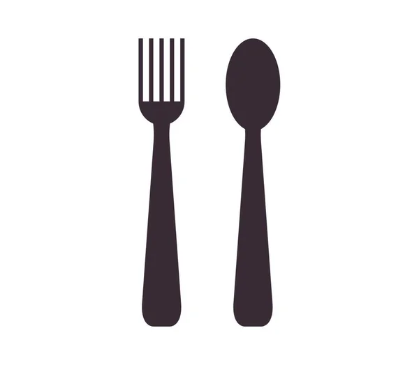 Fork Spoon Icon Illustration White Background — Stock Vector