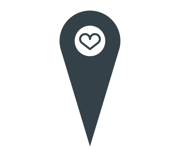 Gps Love Icon Ilustración Sobre Fondo Blanco — Vector de stock