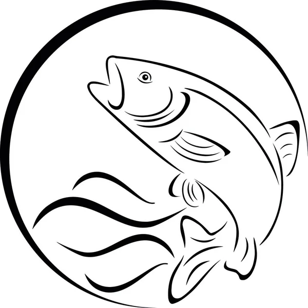 Forelle Fisch Logo Angeln Und Fischlogo — Stockvektor