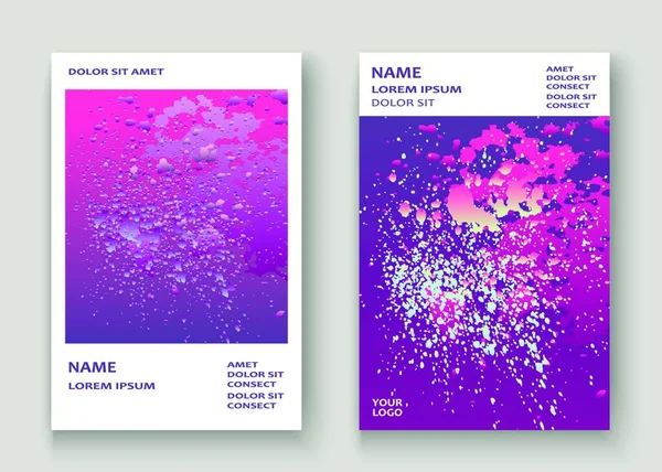 Neon Explosão Pintura Respingo Design Capa Artística Fluido Violeta Gradiente — Vetor de Stock