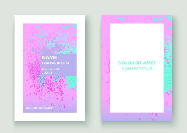 Pastel Růžová Azurová Exploze Barva Postříkané Umělecké Krycí Design Tekutý — Stockový vektor