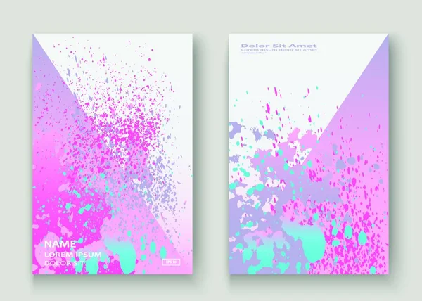 Pastel Roze Cyaan Explosie Verf Spatten Artistieke Cover Design Vloeibare — Stockvector