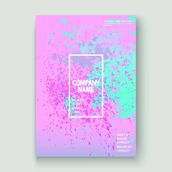 Pastel Růžová Azurová Exploze Barva Postříkané Umělecké Krycí Design Tekutý — Stockový vektor
