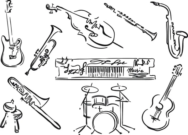 Creative Conceptual Music Festival Vector Musical Instruments — Stock Vector