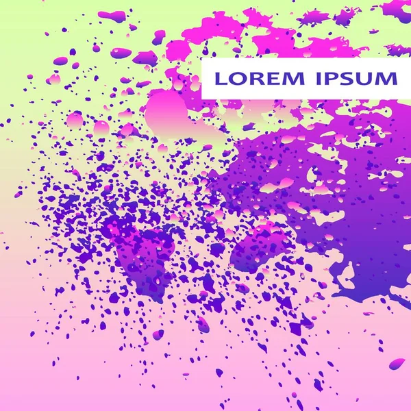 Neon Explozie Vopsea Splatter Design Copertă Artistică Fluid Violet Gradient — Vector de stoc