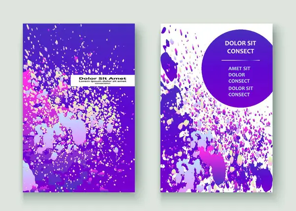 Neon Explosie Verf Splatter Artistieke Cover Ontwerp Vloeibare Violet Kleurovergang — Stockvector