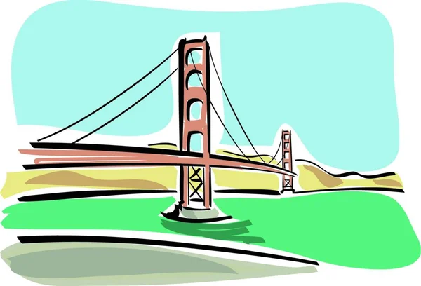 Vector Illustration San Francisco Golden Gate — Stock Vector
