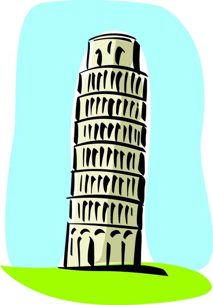 Ilustração Vetorial Torre Inclinada Pisa — Vetor de Stock