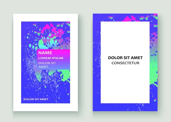 Neonový Výbuch Maluje Holografický Design Uměleckého Obalu Tekutý Modrý Gradient — Stockový vektor