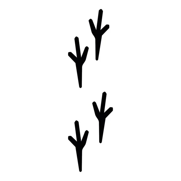 Значок Отпечатком Ноги Птицы Чёрный Цвет — стоковый вектор