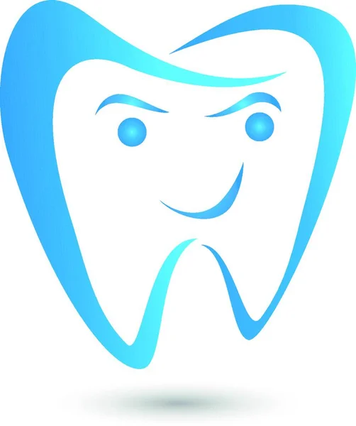 Dente Sorriso Dentista Odontoiatria Logo — Vettoriale Stock