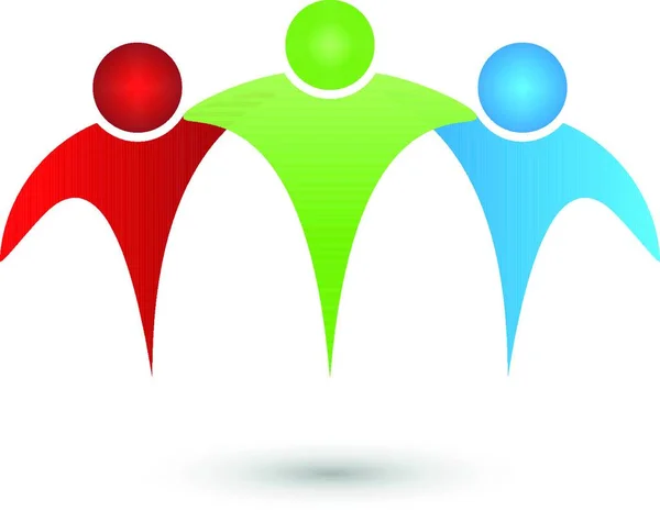 Trois Personnes Partenaire Équipe Amis Personnes Logo — Image vectorielle