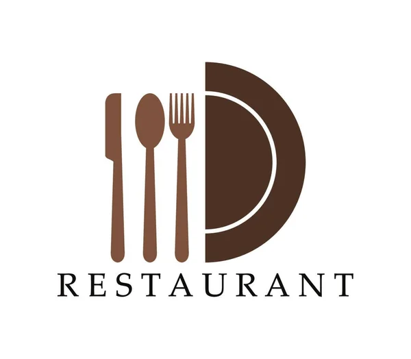 Logo Design Vorlage Mit Restaurant Symbol — Stockvektor