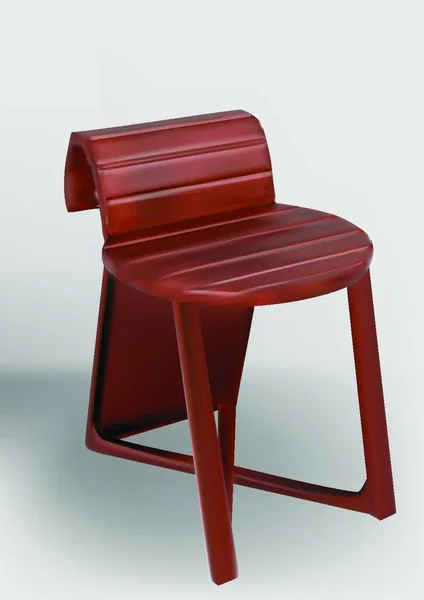 Krzesło Drewniane Niezwykły Powrót Szarym Tle — Wektor stockowy