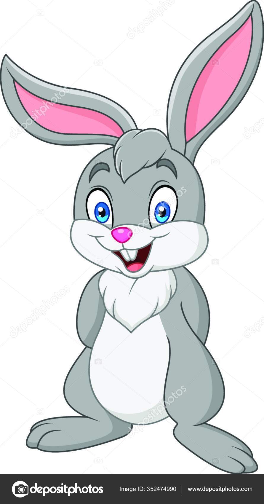Cartoon Rabbit Isolated White Background Stock Vector Image by ...
