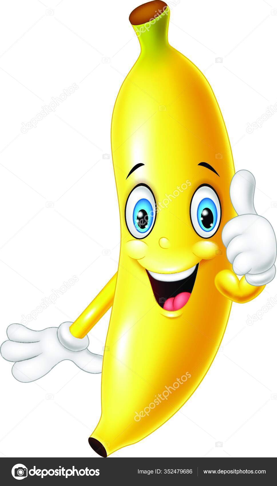 Banana Desenho Animado Feliz Com Polegar Para Cima Ilustração Vetorial  imagem vetorial de PantherMediaSeller© 351830682