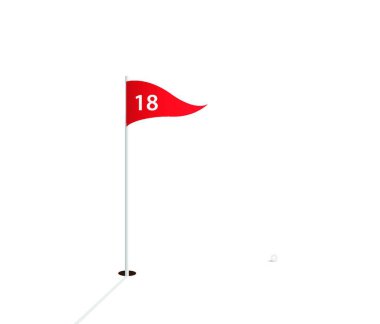 Illustration of the 18th hole on a golf course. clipart