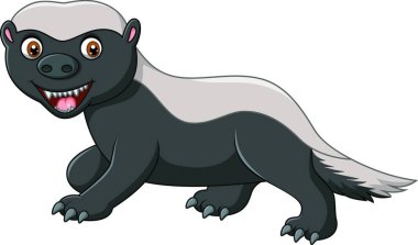 Cartoon funny honey badger isolated on white background clipart