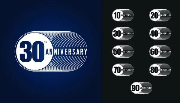 Conjunto Logotipo Aniversario Plantilla Diseño Celebración Aniversario Para Folleto Folleto — Archivo Imágenes Vectoriales