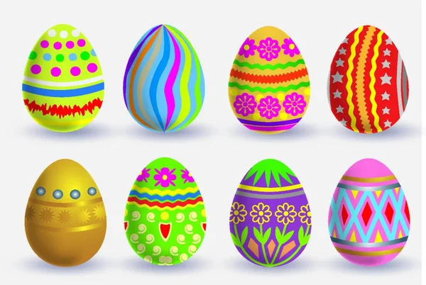 Easter Egg Icon Set Vector Illustration Isolated White Background — Stock Vector