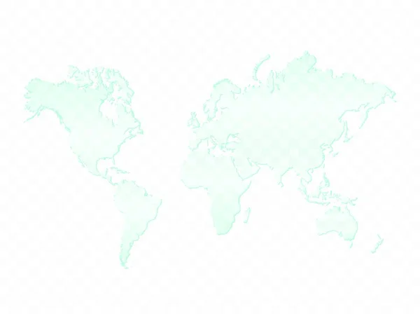 市松模様の背景に分離されたガラスの世界地図のイラスト — ストックベクタ